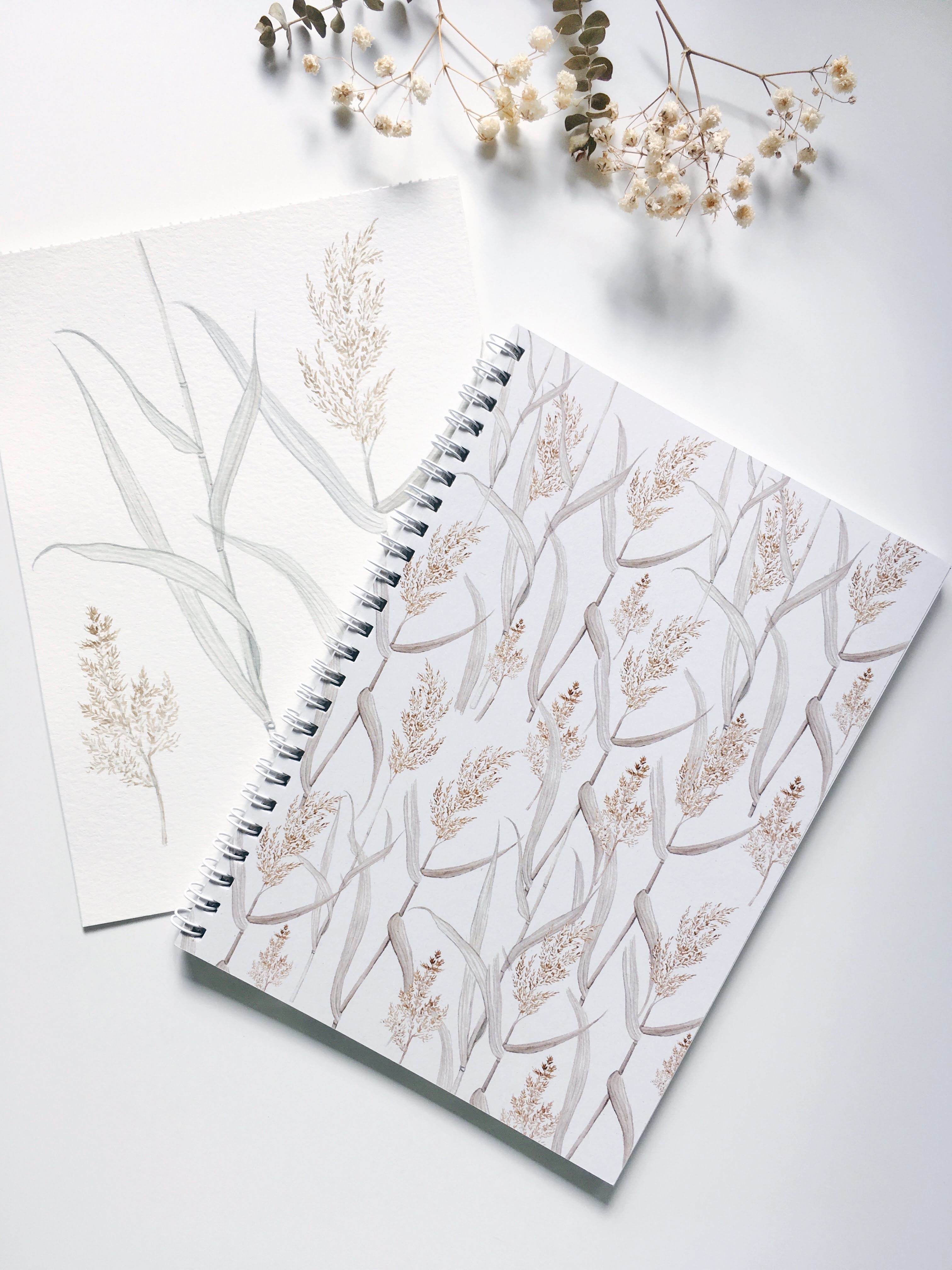 Botanical spiral notebook - 100% recycled