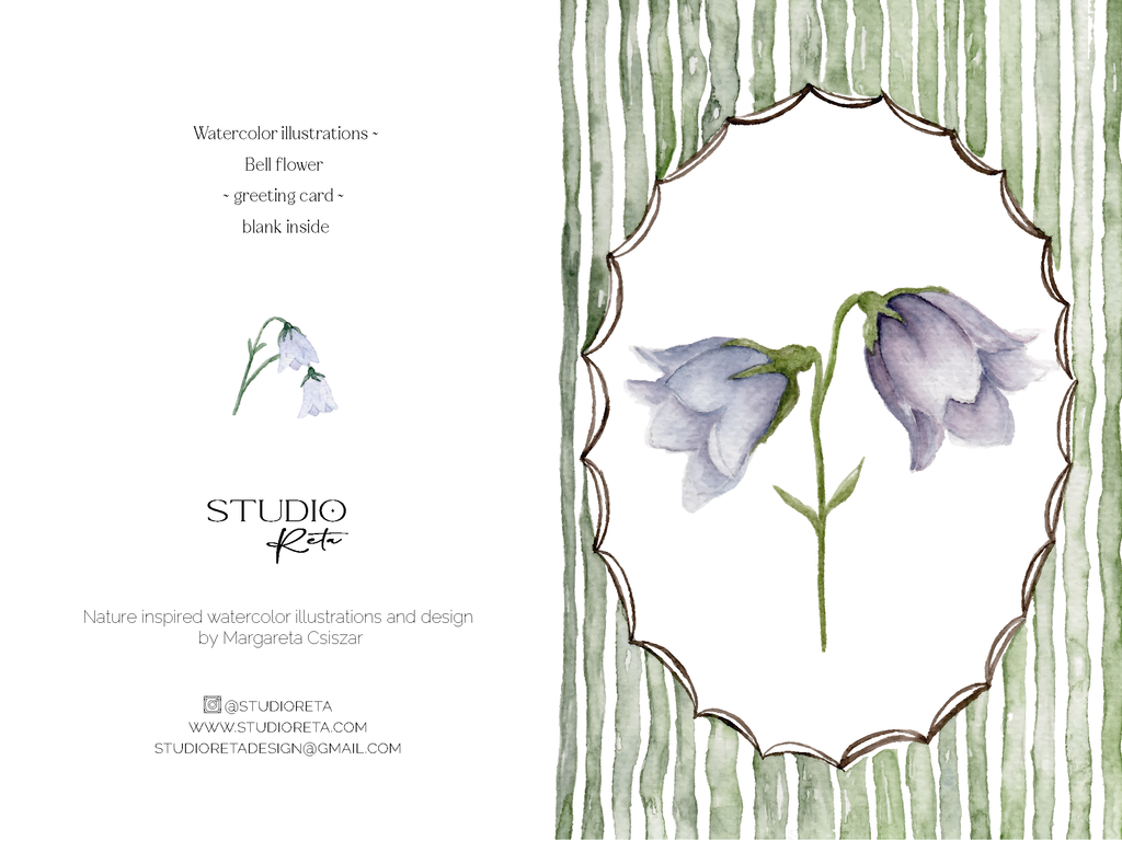 Blue Bell - Vintage inspired greeting card