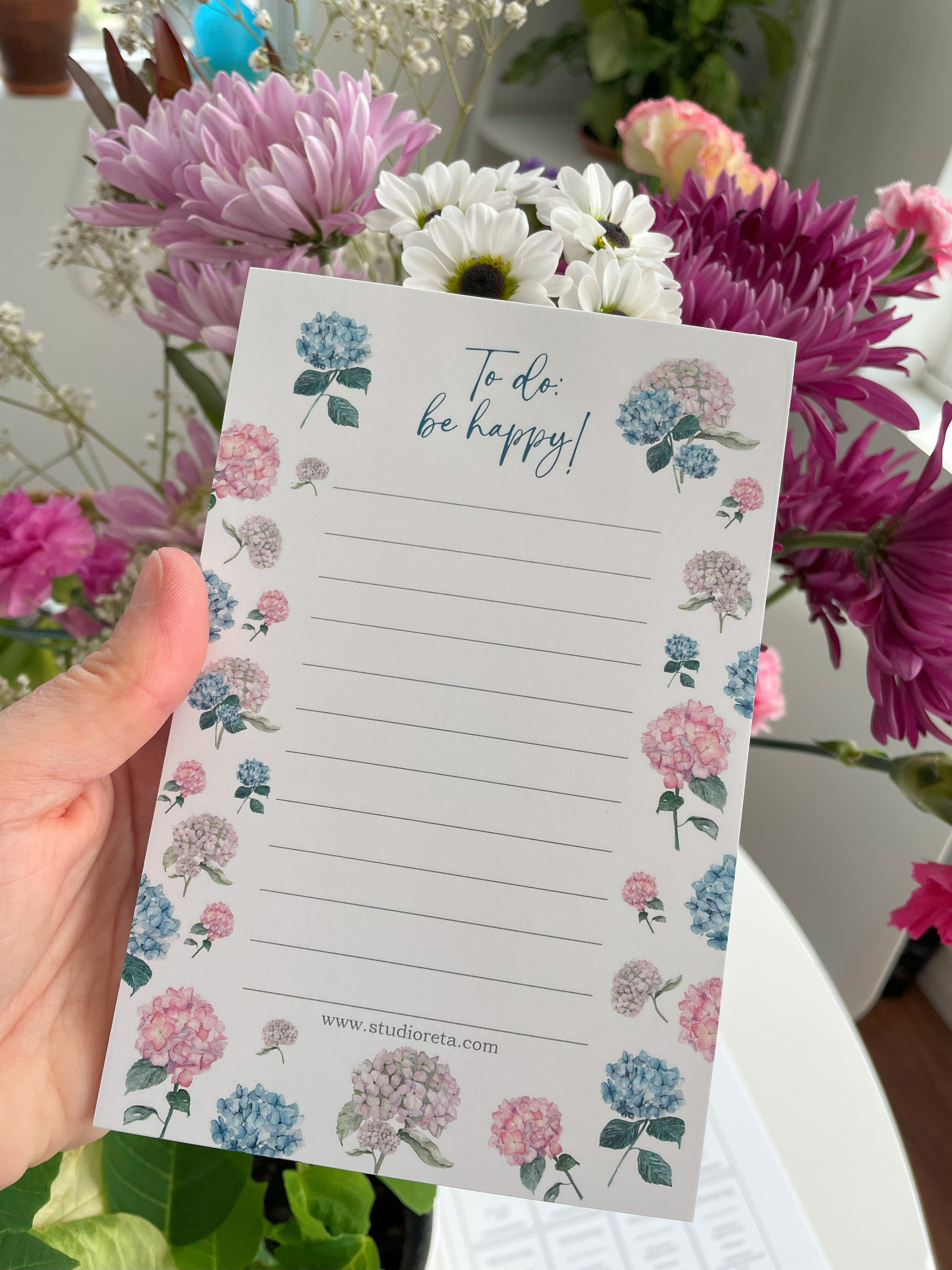 Hydrangeas notepad