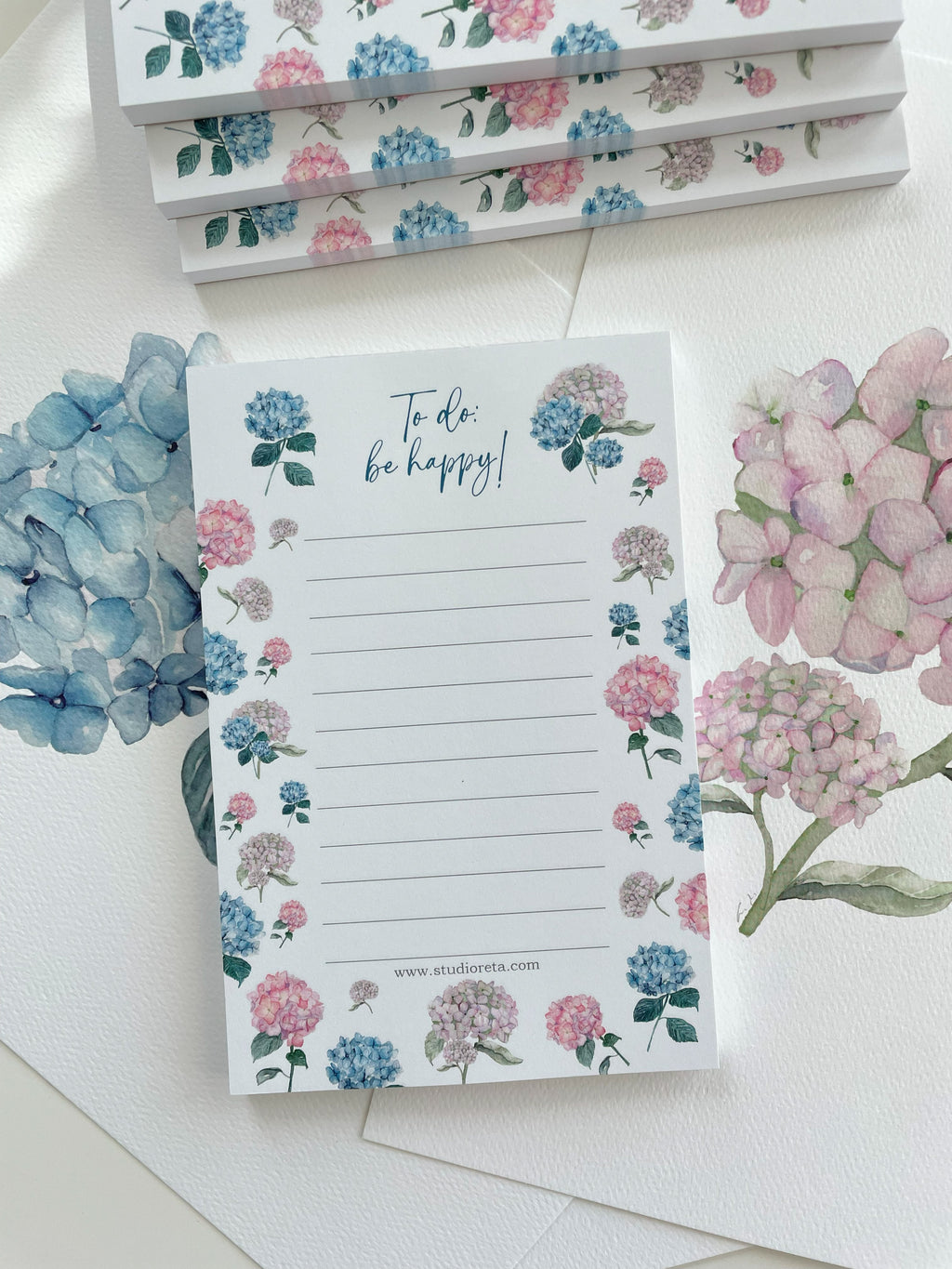 Hydrangeas notepad