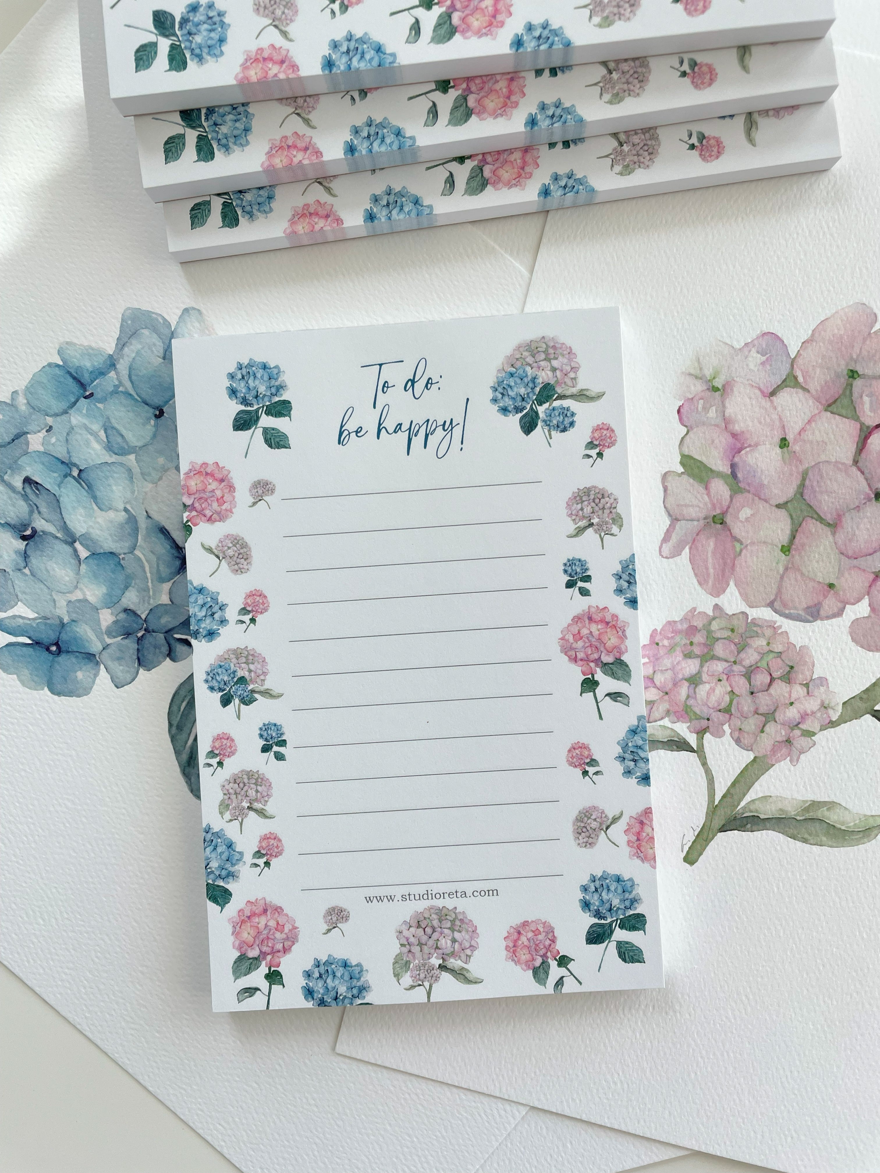 Hydrangeas notepad