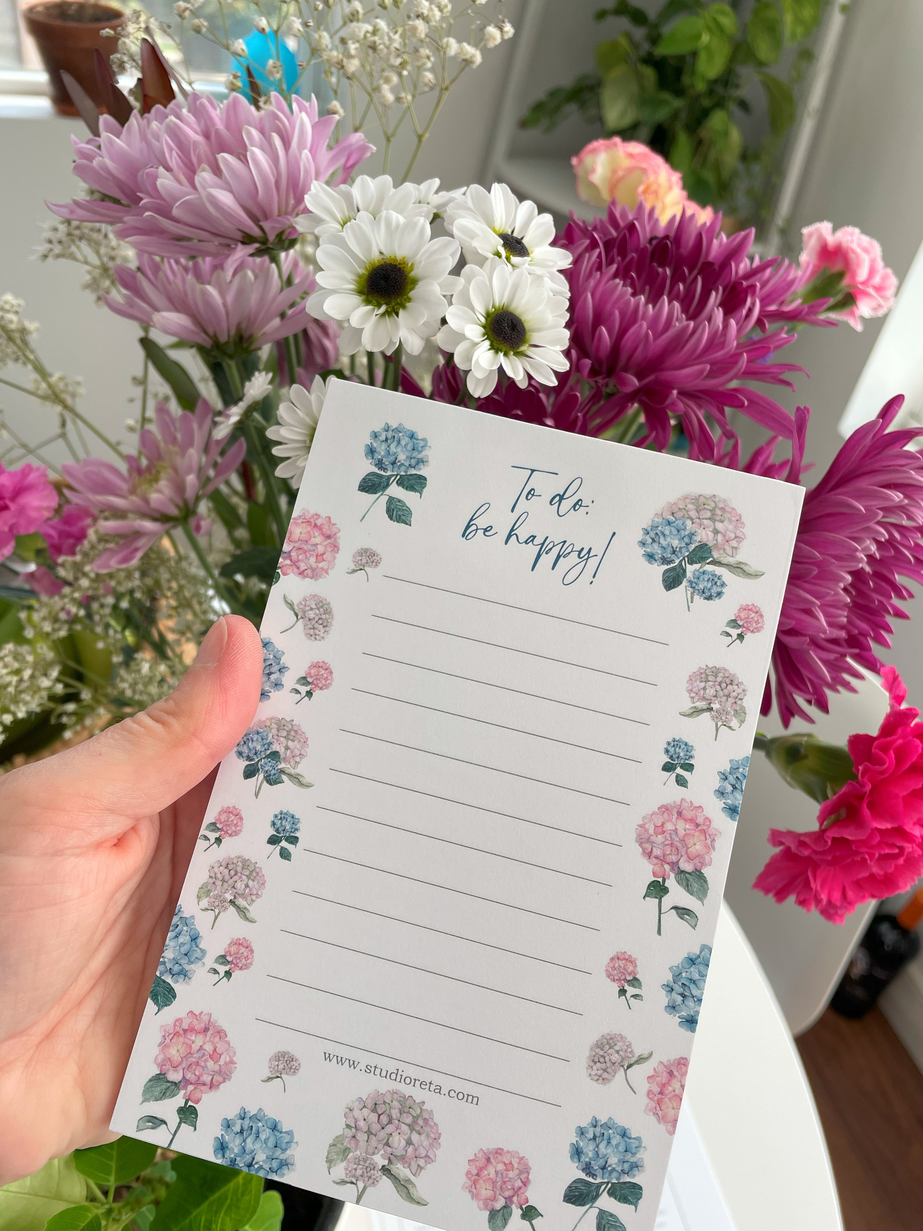 Hydrangeas notepad