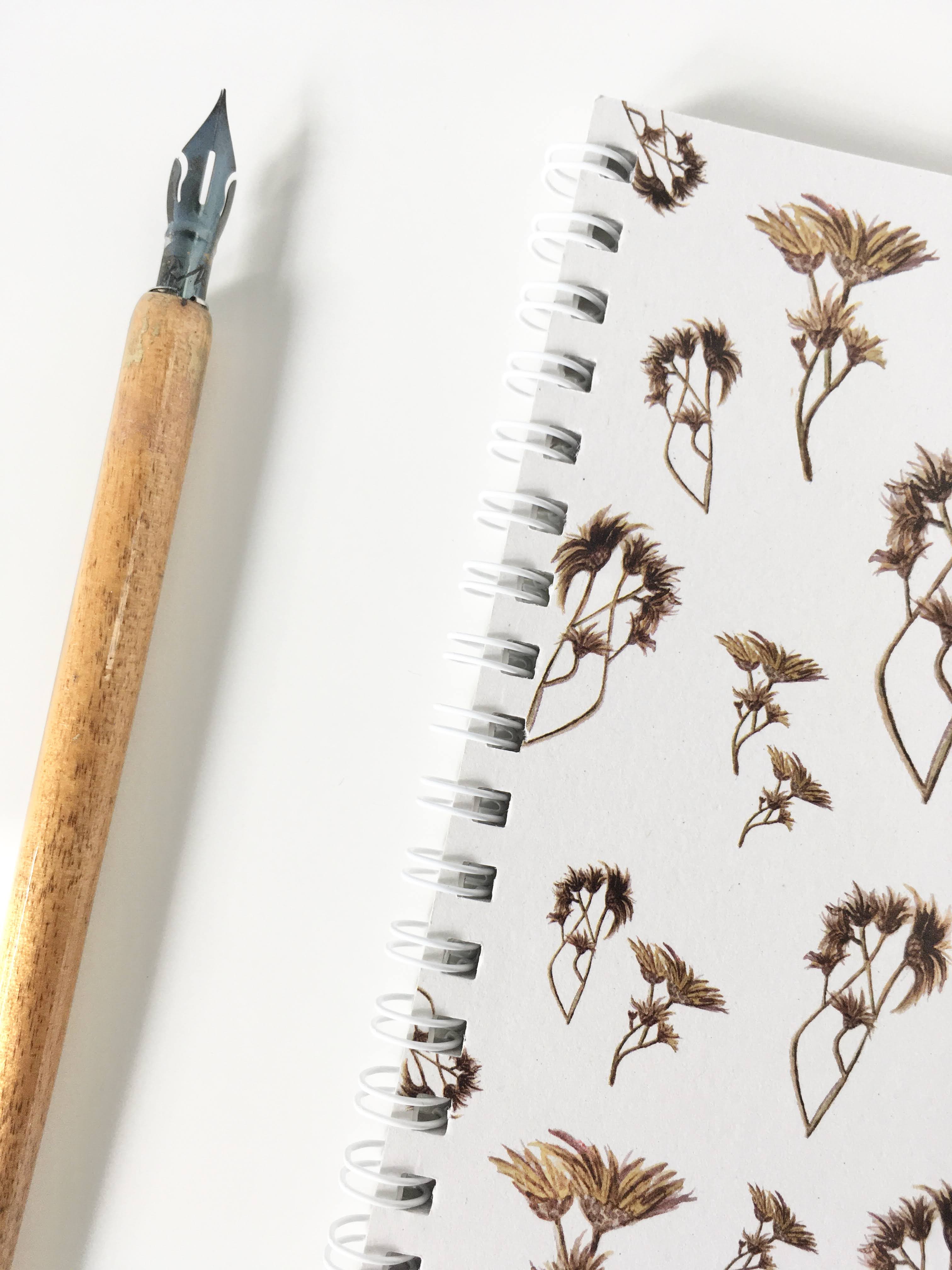 Botanical spiral notebook - 100% recycled