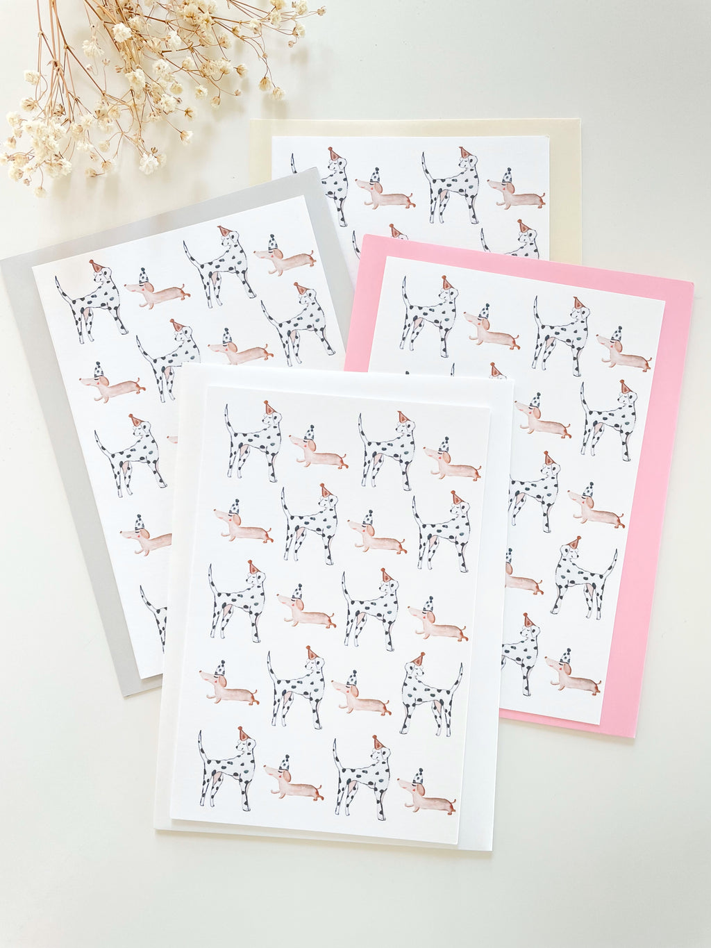 Happy birthday cards with cute illustrations