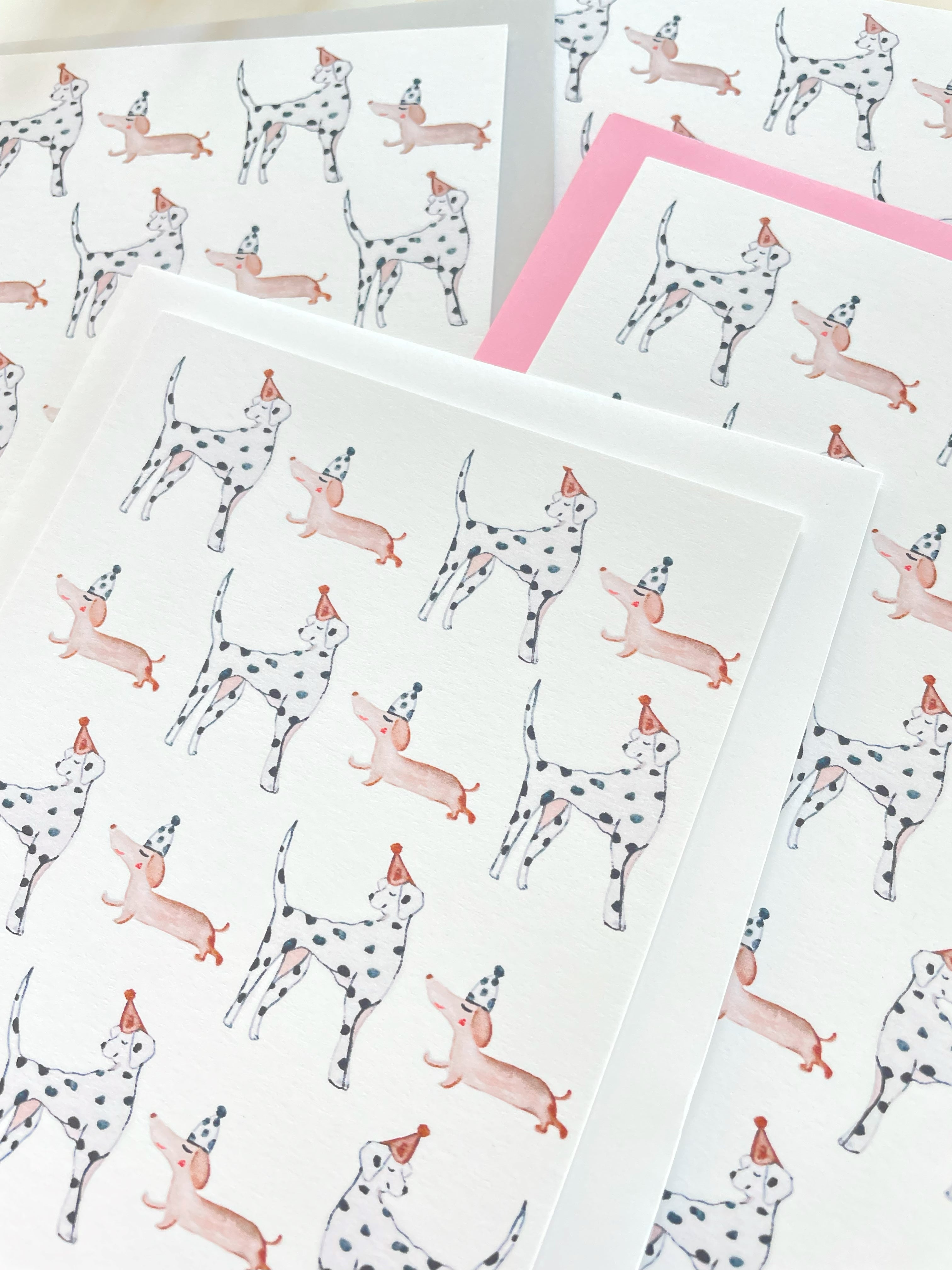 Happy birthday cards with cute illustrations