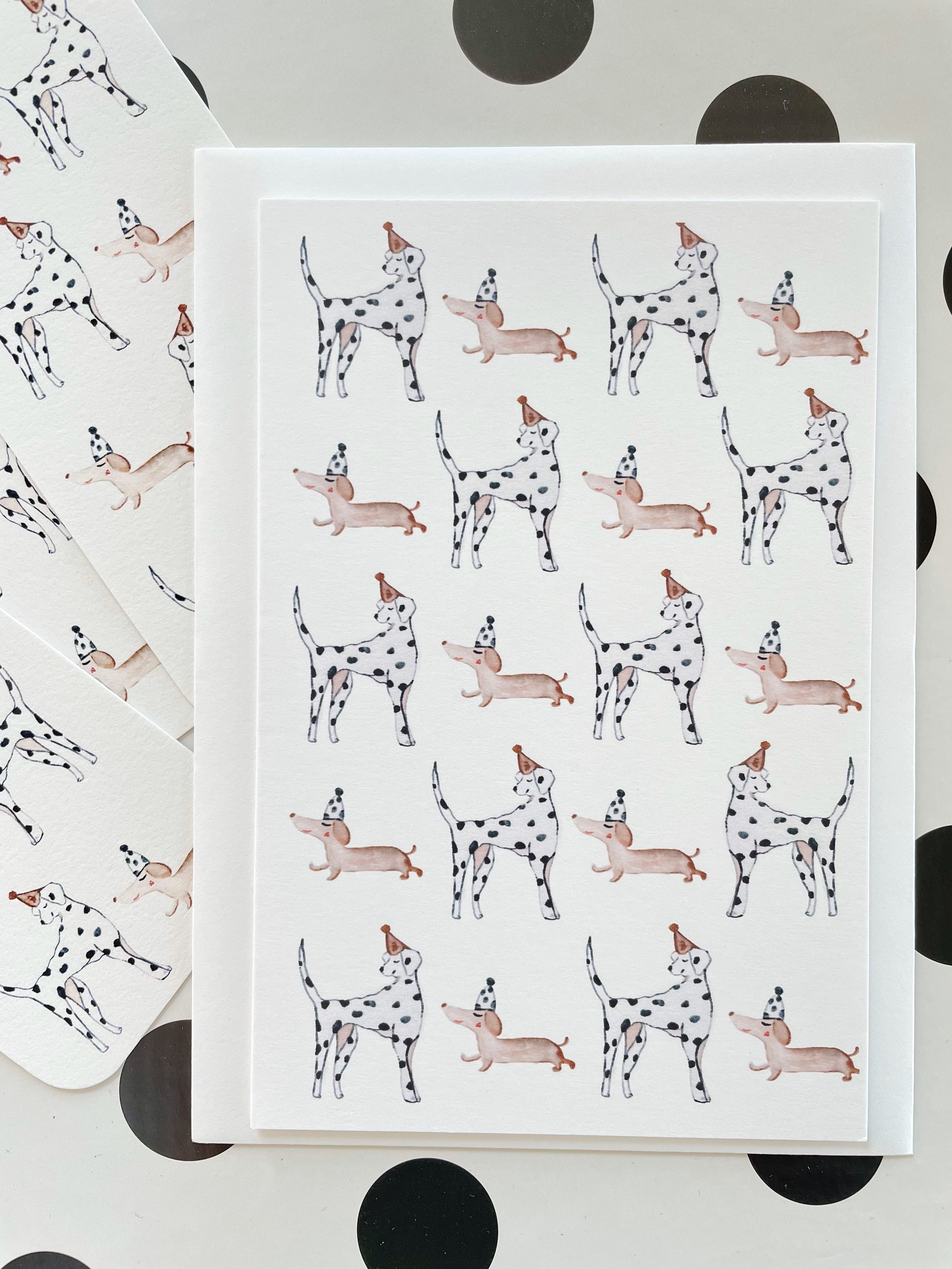 Happy birthday cards with cute illustrations