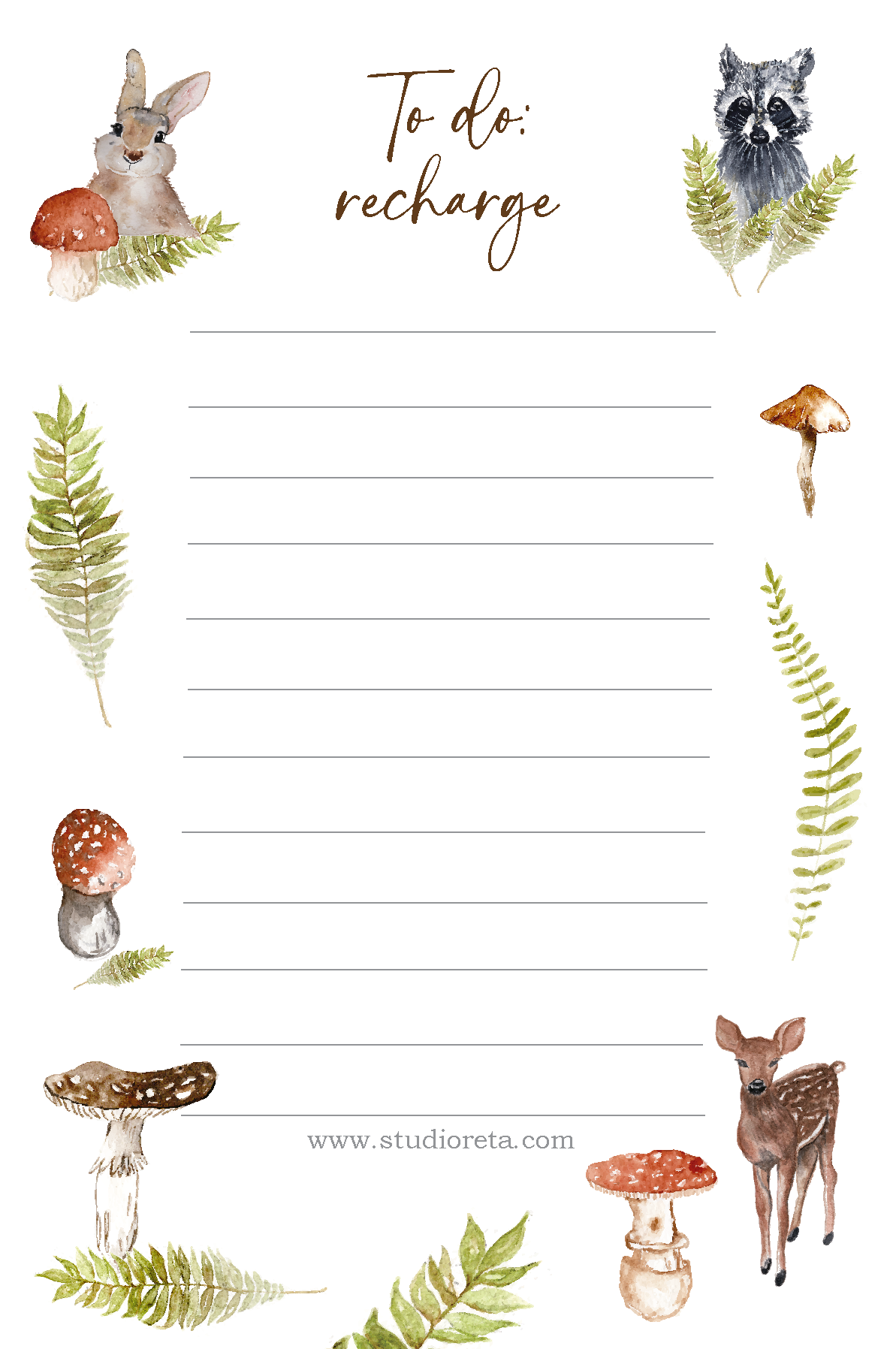 To Do: Recharge - Forest Scene Notepad