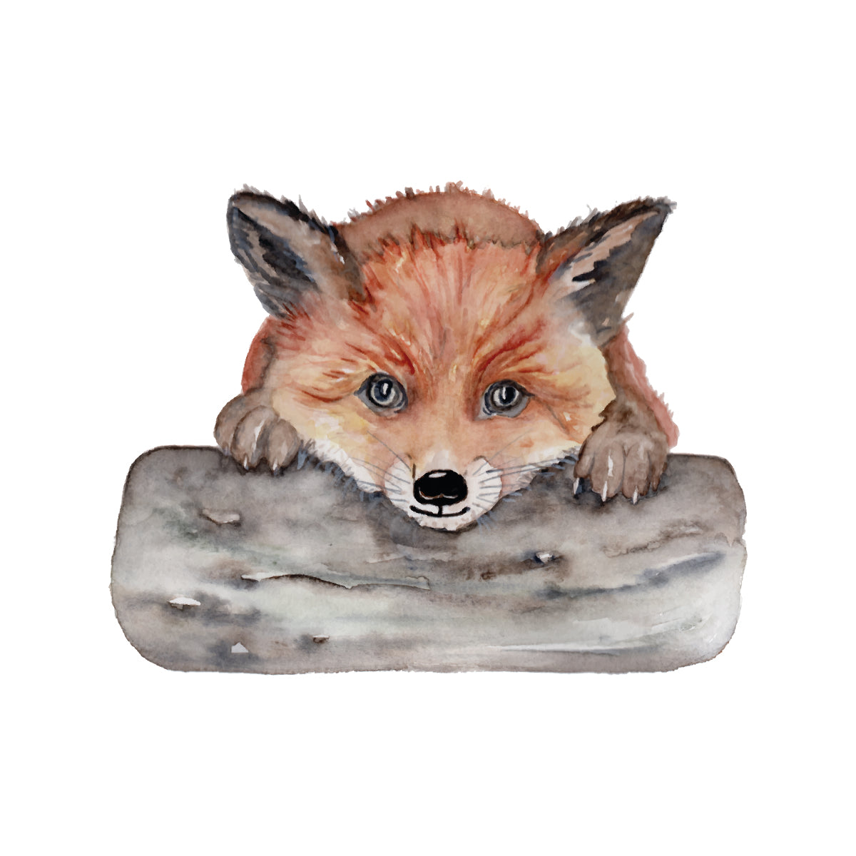 Baby Fox – Woodland Mini Art Print (4×4")