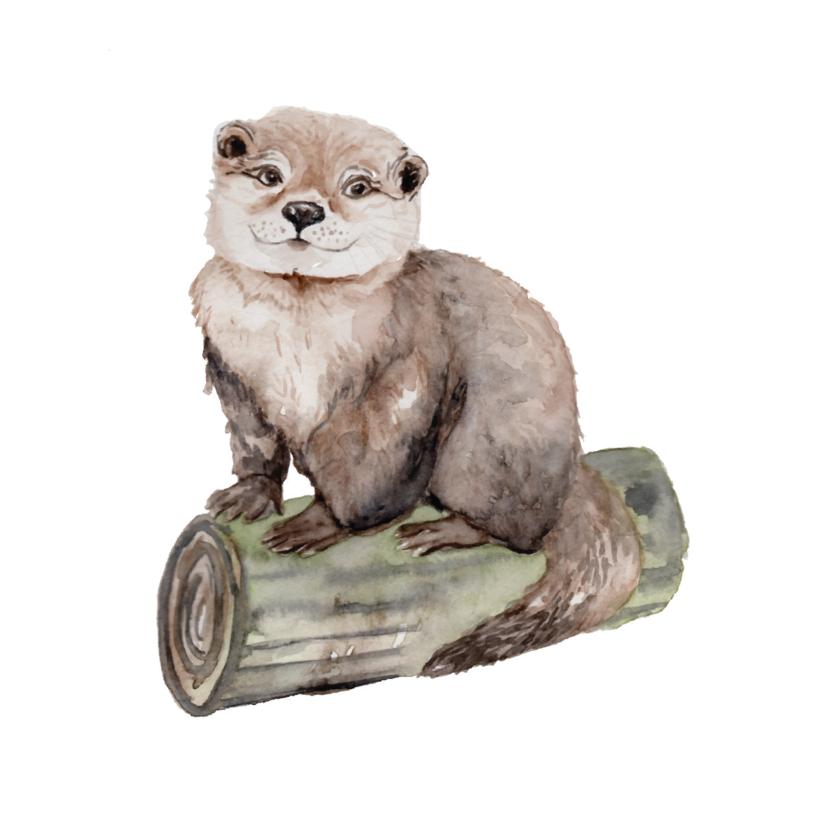 Watercolor illustration of a sea otter - mini watercolor art print