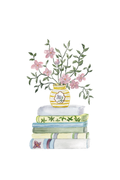 Books and Flowers - Vintage inspired greeting card