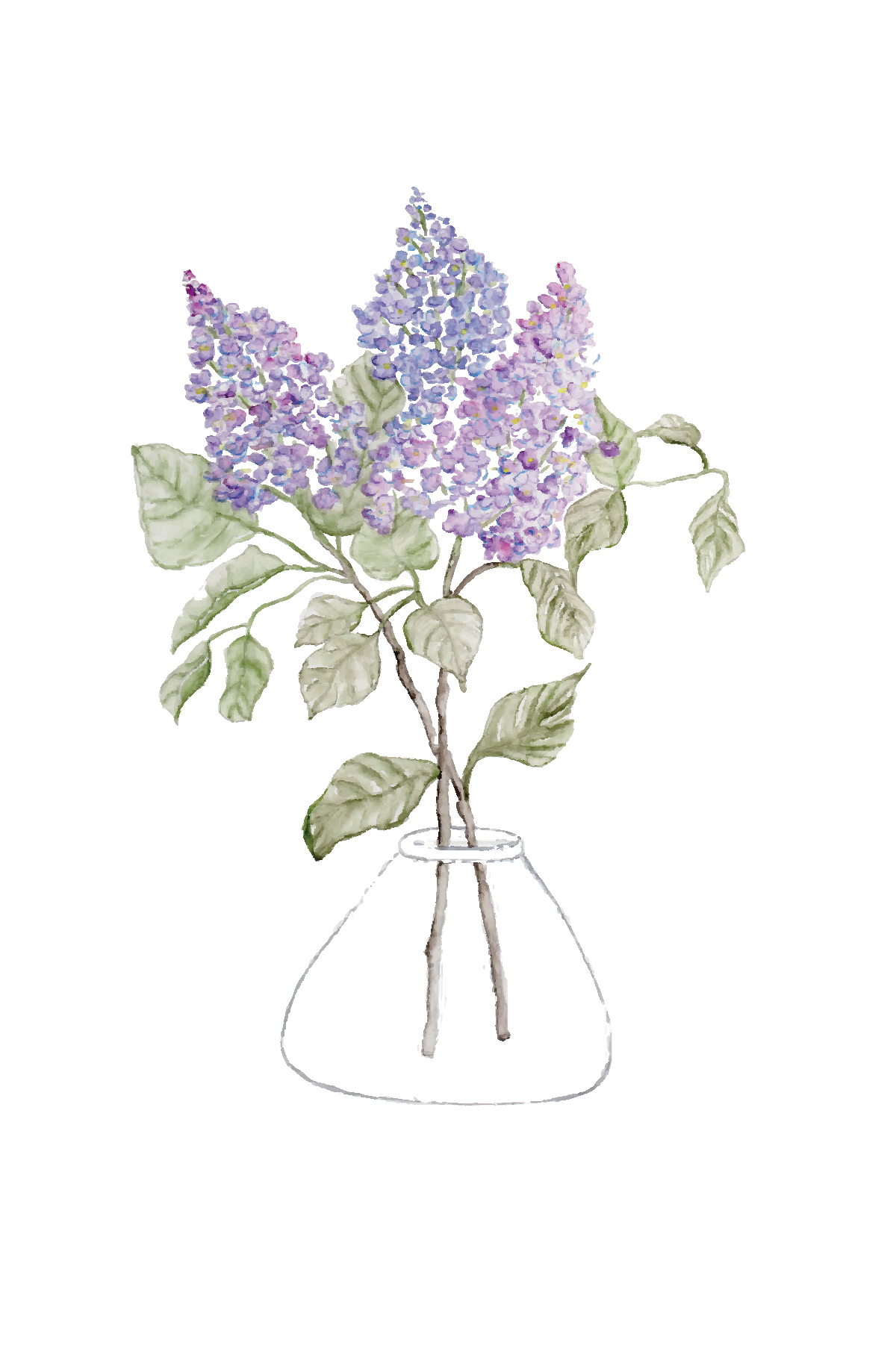Bouquet of Lilac - Vintage inspired greeting card
