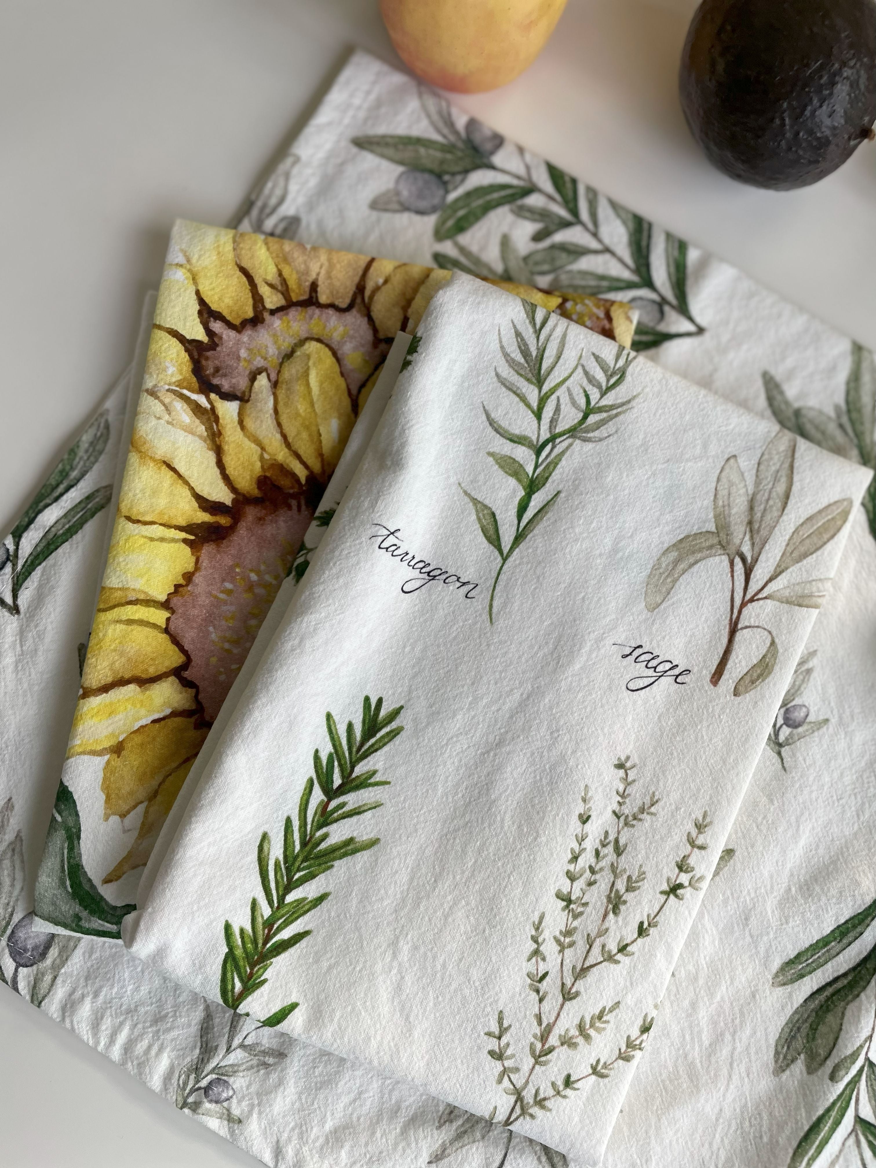 Botanical tea towels