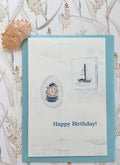 Happy birthday cards with cute illustrations