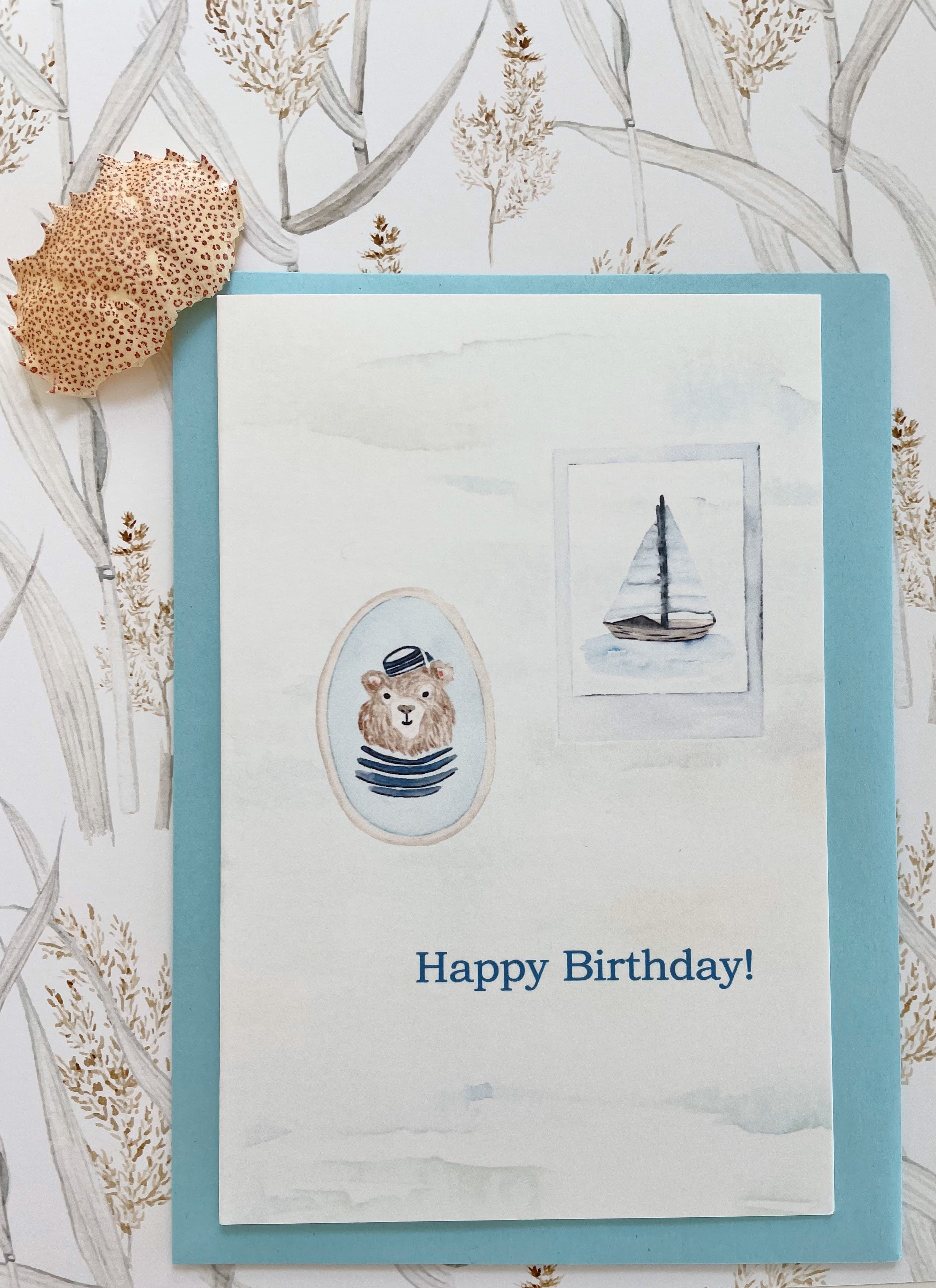 Happy birthday cards with cute illustrations