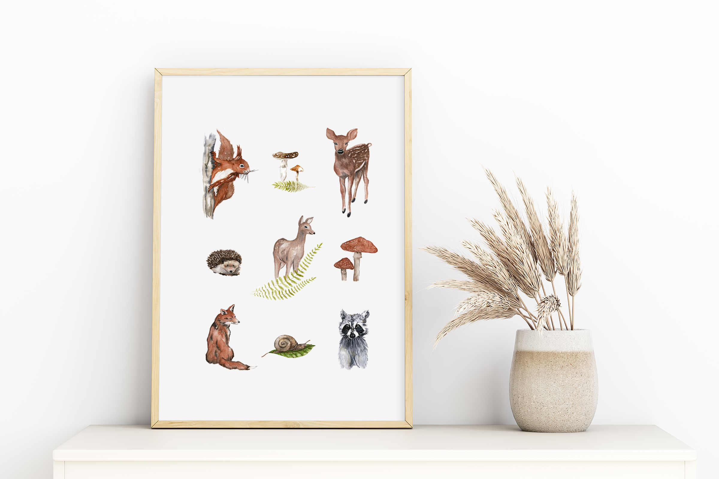 Forest animal poster - art print