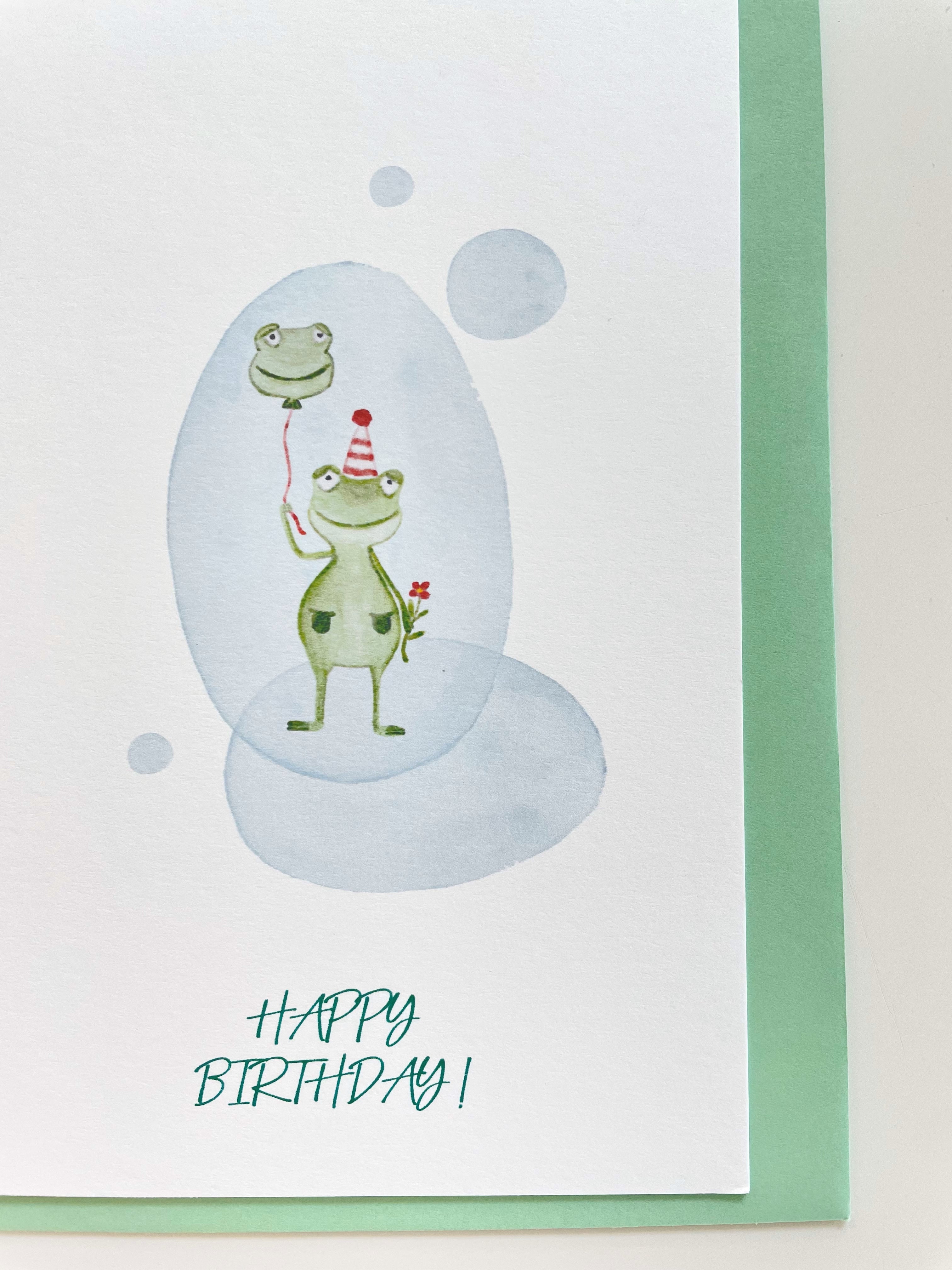 Happy birthday cards with cute illustrations