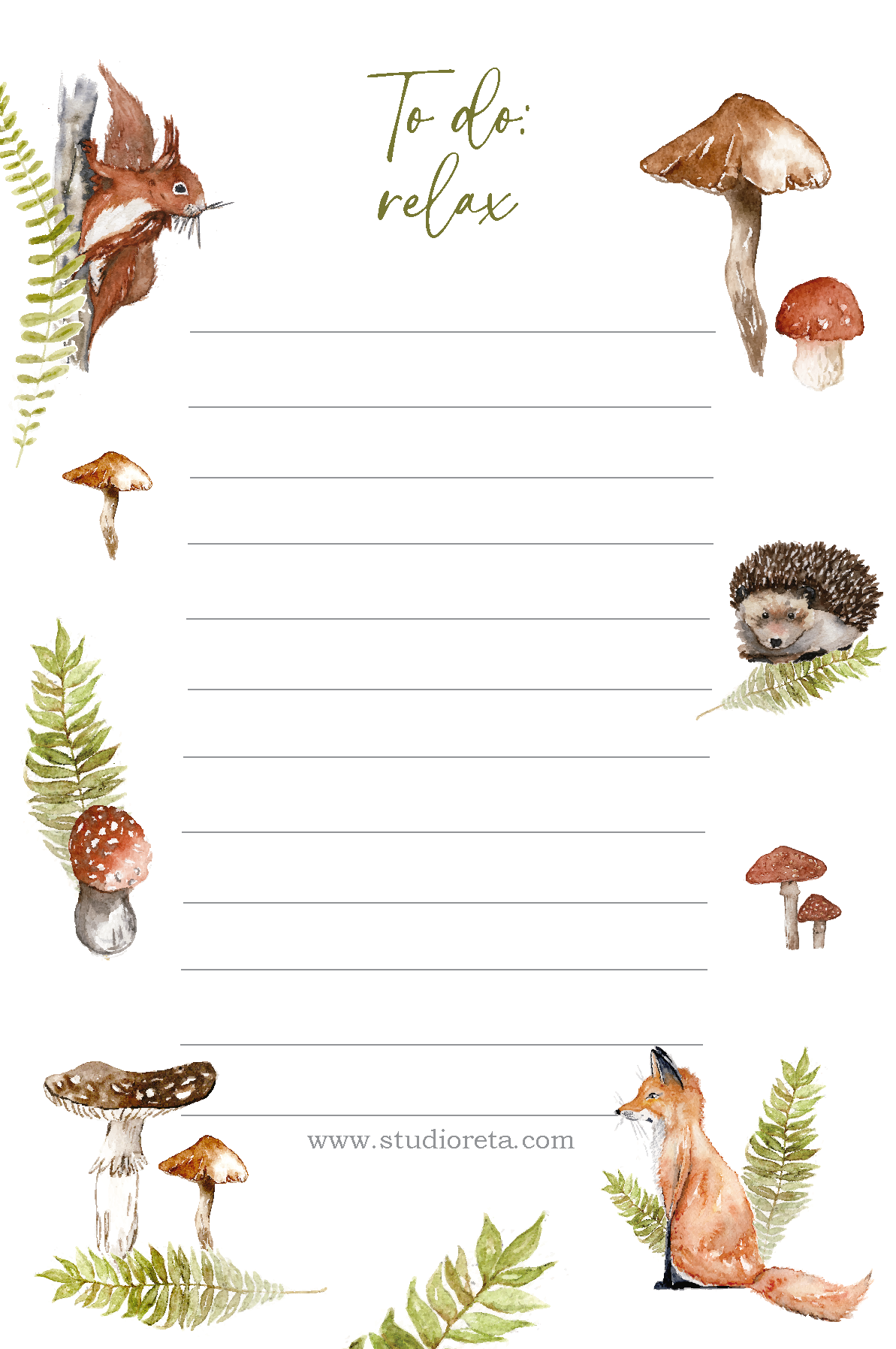 To Do: Relax - Forest Scene Notepad