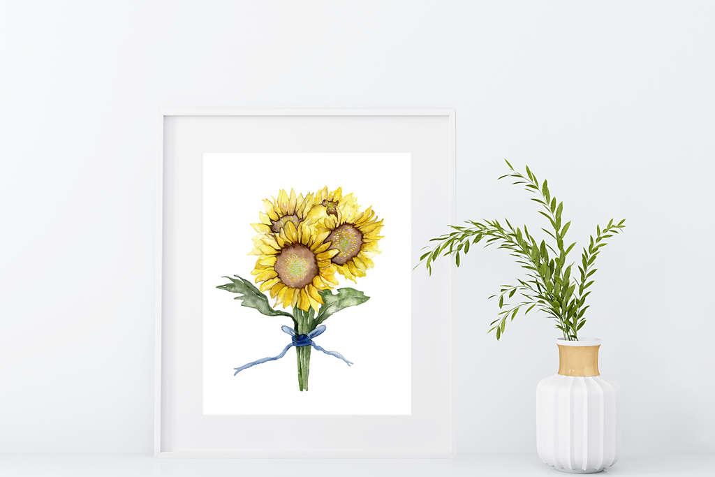 Sunflower bouquet - art print